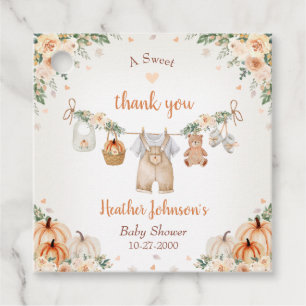Sweet Little Pumpkin Autumn Baby Shower Favour Tags