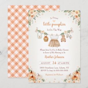 Sweet Little Pumpkin Autumn Baby Shower Invitation