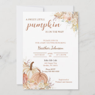 Sweet Little Pumpkin Autumn Baby Shower Invitation