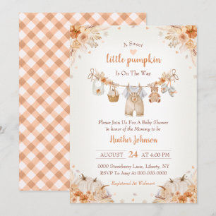 Sweet Little Pumpkin Autumn Baby Shower Invitation