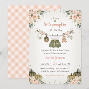 Sweet Little Pumpkin Autumn Baby Shower Invitation