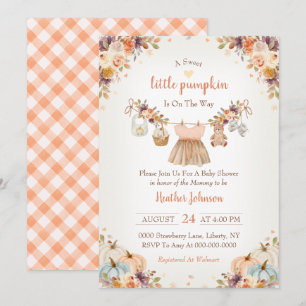 Sweet Little Pumpkin Autumn Baby Shower Invitation