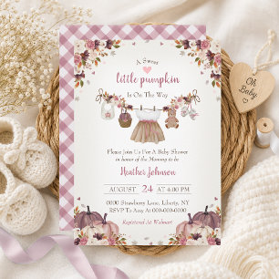 Sweet Little Pumpkin Autumn Baby Shower Invitation