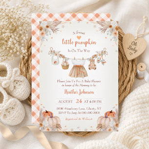 Sweet Little Pumpkin Autumn Baby Shower Invitation