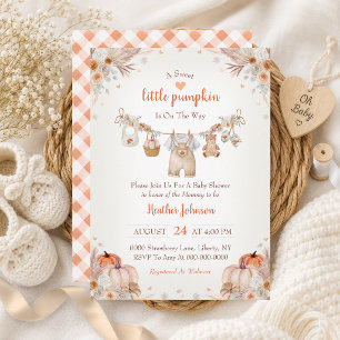 Sweet Little Pumpkin Autumn Baby Shower Invitation