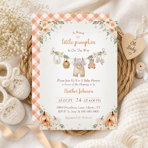 Sweet Little Pumpkin Autumn Baby Shower Invitation