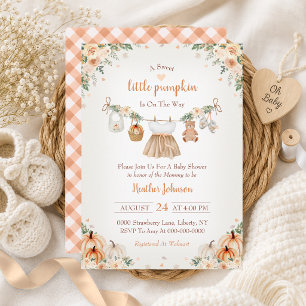 Sweet Little Pumpkin Autumn Baby Shower Invitation