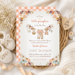 Sweet Little Pumpkin Autumn Baby Shower Invitation