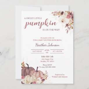 Sweet Little Pumpkin Autumn Baby Shower Invitation