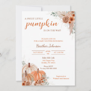 Sweet Little Pumpkin Autumn Baby Shower Invitation