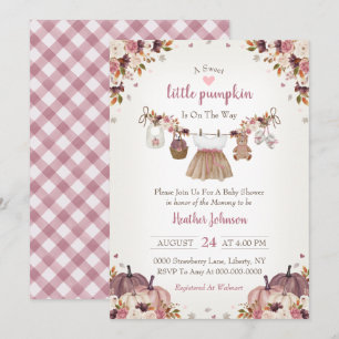 Sweet Little Pumpkin Autumn Baby Shower Invitation