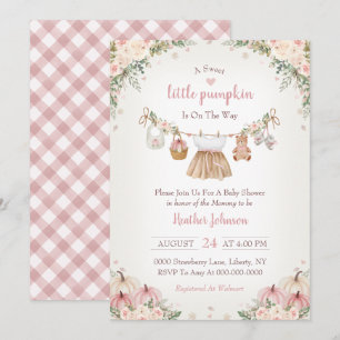 Sweet Little Pumpkin Autumn Baby Shower Invitation