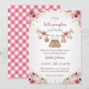 Sweet Little Pumpkin Autumn Baby Shower Invitation