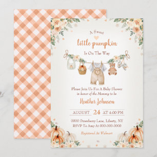 Sweet Little Pumpkin Autumn Baby Shower Invitation