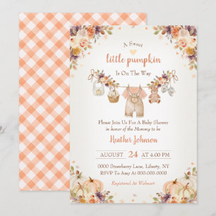 Sweet Little Pumpkin Autumn Baby Shower Invitation