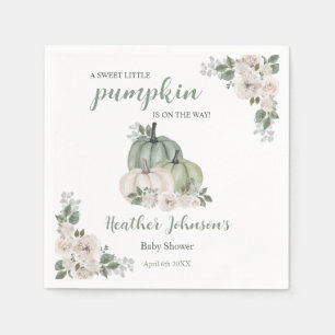 Sweet Little Pumpkin Autumn Baby Shower Invitation Napkin