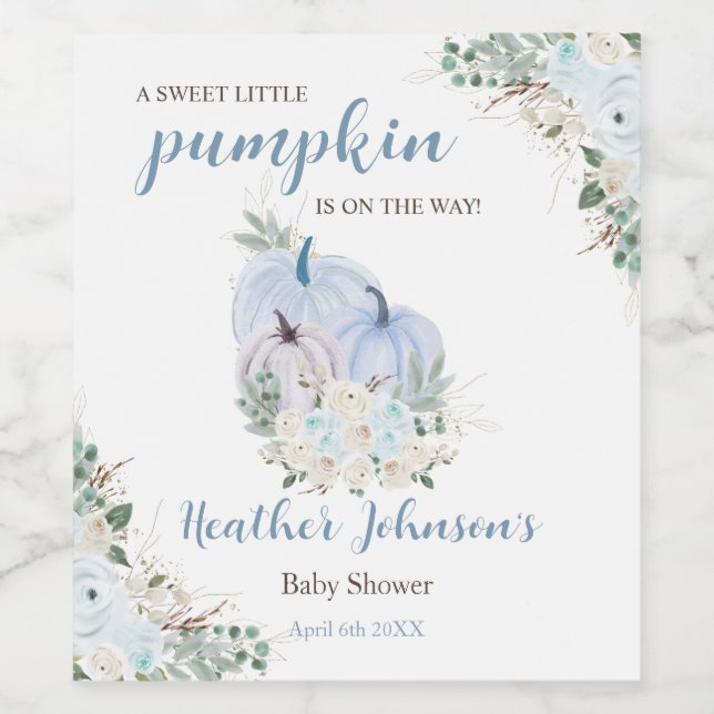 Sweet Little Pumpkin Autumn Baby Shower Label (Single Label)