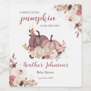 Sweet Little Pumpkin Autumn Baby Shower Label