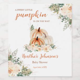 Sweet Little Pumpkin Autumn Baby Shower Label