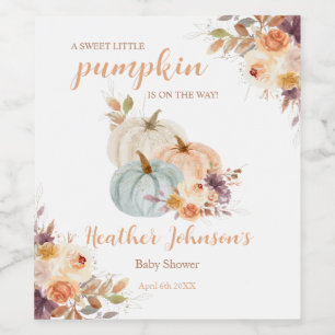 Sweet Little Pumpkin Autumn Baby Shower Label