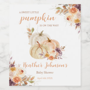 Sweet Little Pumpkin Autumn Baby Shower Label
