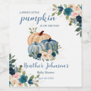 Sweet Little Pumpkin Autumn Baby Shower Label