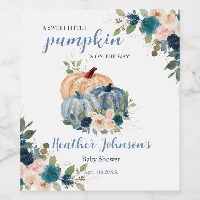 Sweet Little Pumpkin Autumn Baby Shower Label (Single Label)