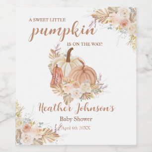 Sweet Little Pumpkin Autumn Baby Shower Label