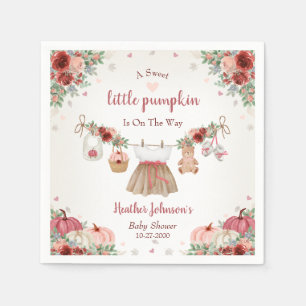 Sweet Little Pumpkin Autumn Baby Shower Napkin