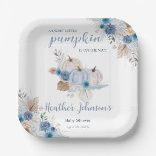 Sweet Little Pumpkin Autumn Baby Shower Paper Plate