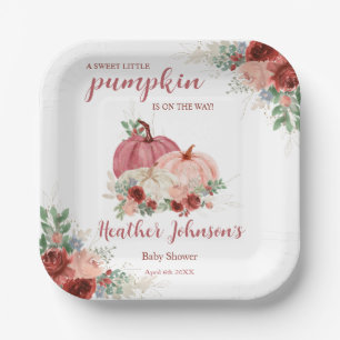 Sweet Little Pumpkin Autumn Baby Shower  Paper Plate