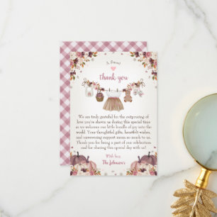Sweet Little Pumpkin Autumn Baby Shower Thank You Card