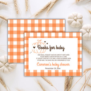 Sweet Little Pumpkin Baby Shower Books For Baby Enclosure Card