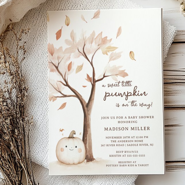 Sweet Little Pumpkin Baby Shower Invitation (Creator Uploaded)
