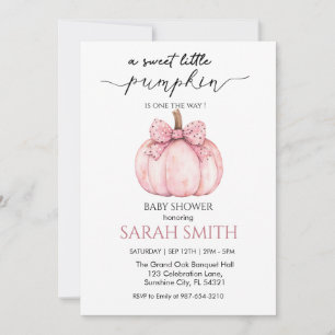  Sweet  Little Pumpkin Baby Shower Invitation