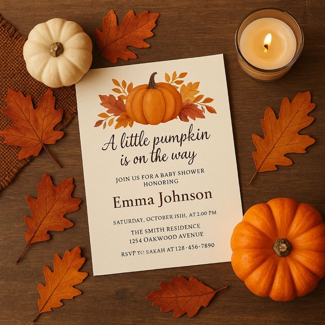 Sweet Little Pumpkin Baby Shower Invite (Creator Uploaded)
