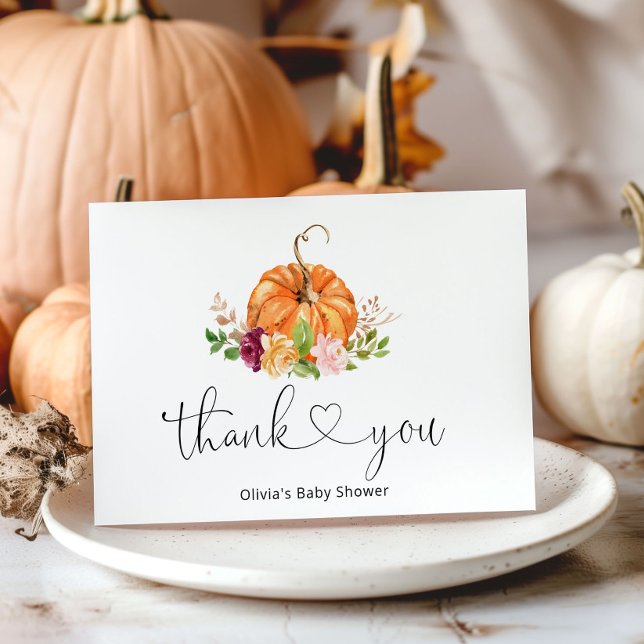 Sweet little pumpkin baby shower thank you card (Creator Uploaded)