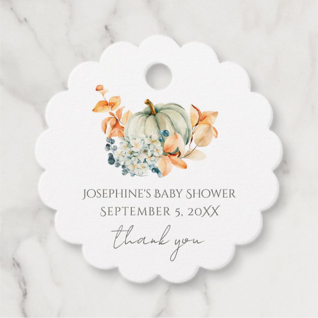 Sweet Little Pumpkin Baby Shower Thanks Gift Tag (Front)