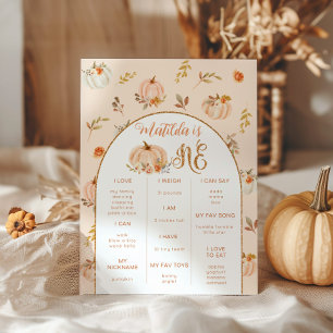 Sweet Little pumpkin birthday party milestone Poster