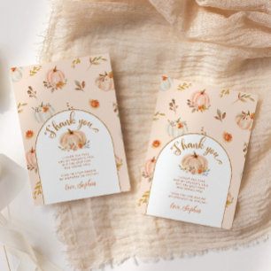 Sweet little pumpkin birthday thank you card