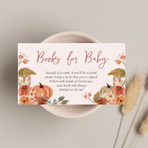 Sweet Little Pumpkin Books for Baby Girl Shower Enclosure Card