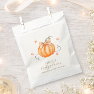 Sweet Little Pumpkin Bow Fall Baby Shower Favour Bags