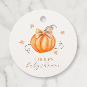 Sweet Little Pumpkin Bow Fall Baby Shower Favour Tags