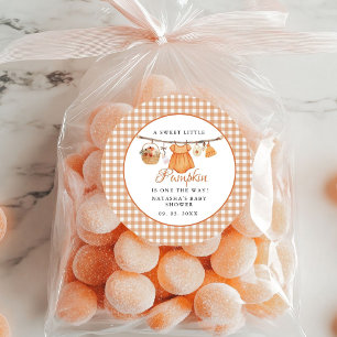 Sweet Little Pumpkin Fall baby shower Classic Round Sticker