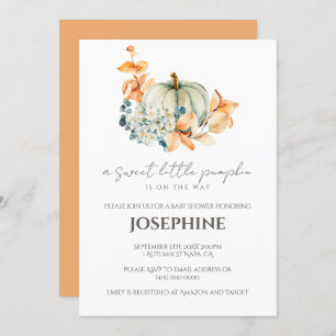 Sweet Little Pumpkin Fall Baby Shower Invitation