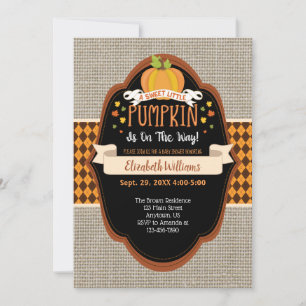 Sweet Little Pumpkin Fall Baby Shower Invitation
