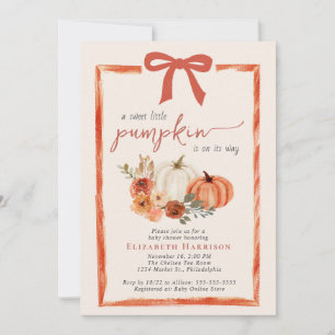 Sweet Little Pumpkin Fall Baby Shower Invitation