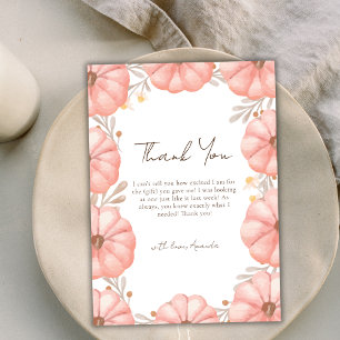 Sweet Little Pumpkin Floral Baby Shower Thank You Card