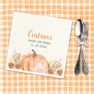 Sweet Little Pumpkin is on her Way, Baby Shower Napkin