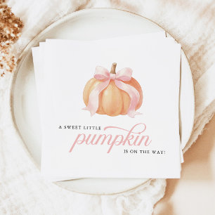 Sweet Little Pumpkin on the Way Baby Shower Napkin
